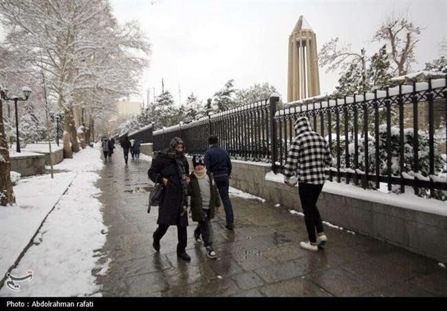 بارش برف در همدان