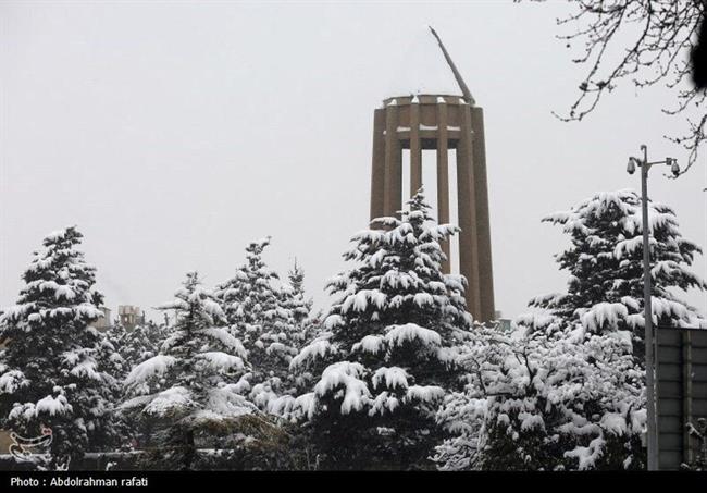 بارش برف در همدان