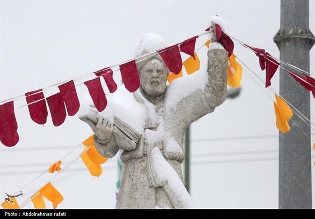 بارش برف در همدان