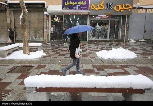 بارش برف در همدان