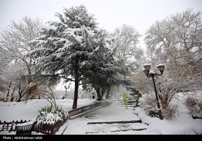 بارش برف در همدان