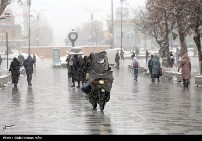 بارش برف در همدان