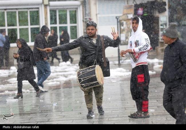 بارش برف در همدان