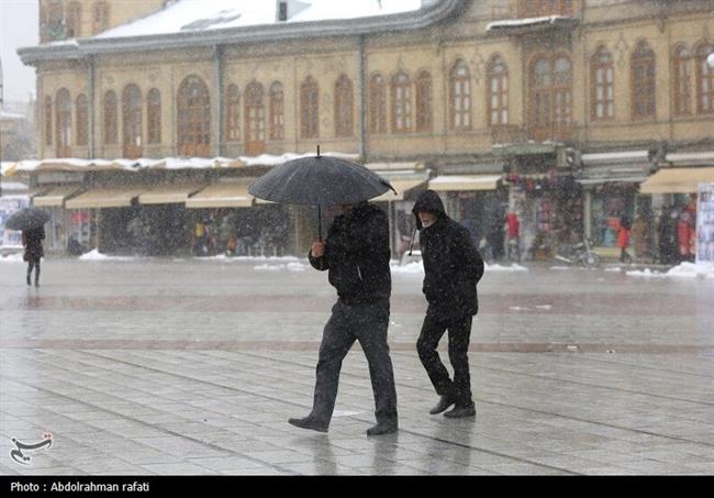 بارش برف در همدان