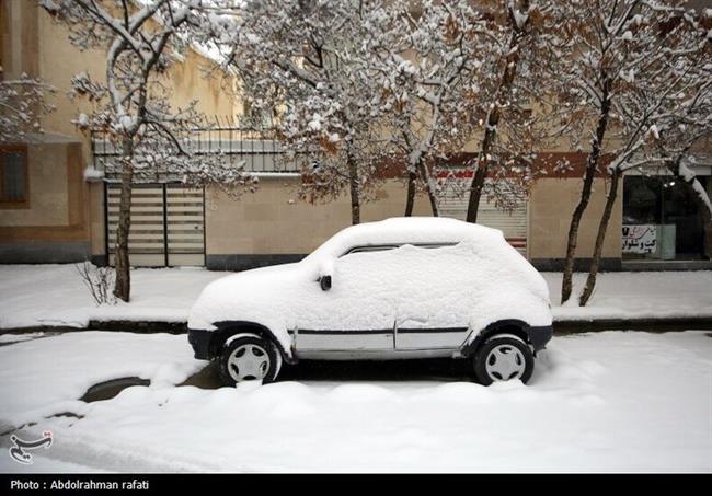 بارش برف در همدان