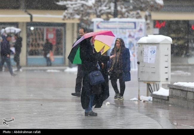 بارش برف در همدان