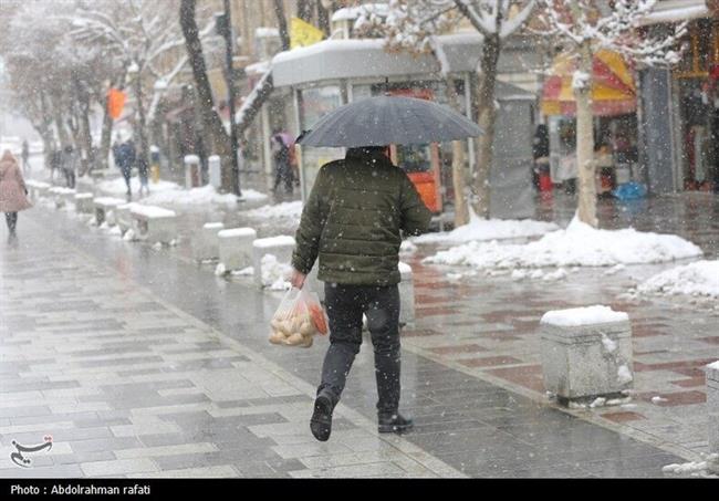 بارش برف در همدان