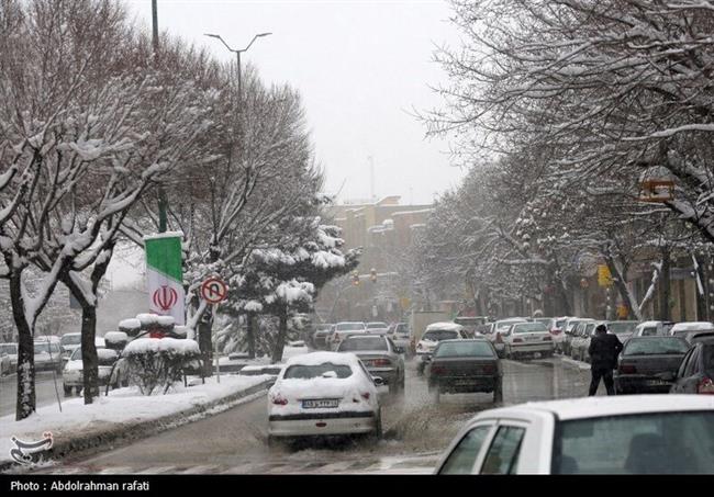 بارش برف در همدان