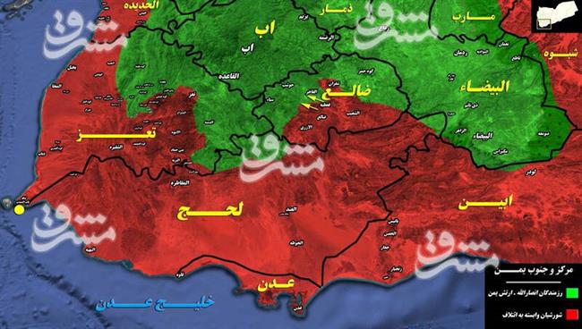 مداخله آمریکا در جنوب یمن برای نجات صهیونیست‌ها در دریای سرخ /جزئیات دفع حملات عناصر شورشی در استان‌های ضالع و لحج+ نقشه میدانی