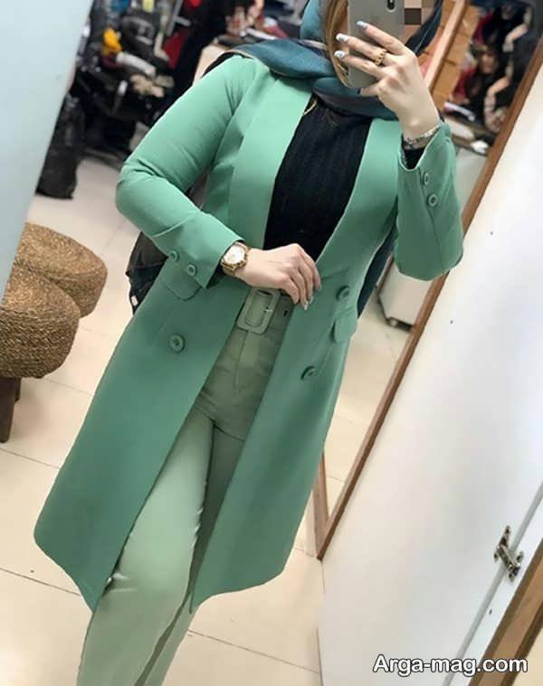ست رنگ سبز پاستیلی برای خانم های خوش پوش