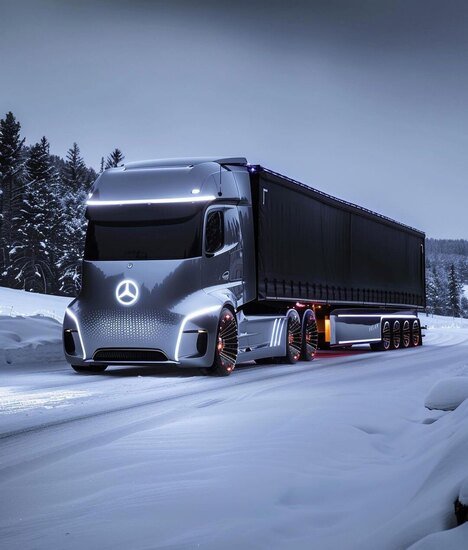 مرسدس-بنز از کامیون‌های نیمه‌سنگین نسل بعدی خود با هوش مصنوعی رونمایی کرد