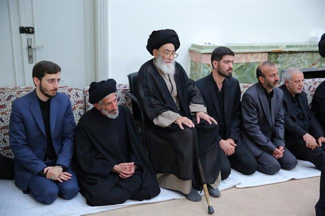 تصاویری از دیدار خصوصی خانواده ابراهیم رئیسی، امیرعبداللهیان، آل هاشم و دیگر شهدای خدمت با رهبر انقلاب