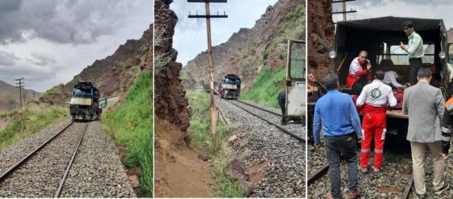 2 مصدوم در حادثه خروج از ریل قطار باری در نزدیکی مرز رازی + اولین عکس