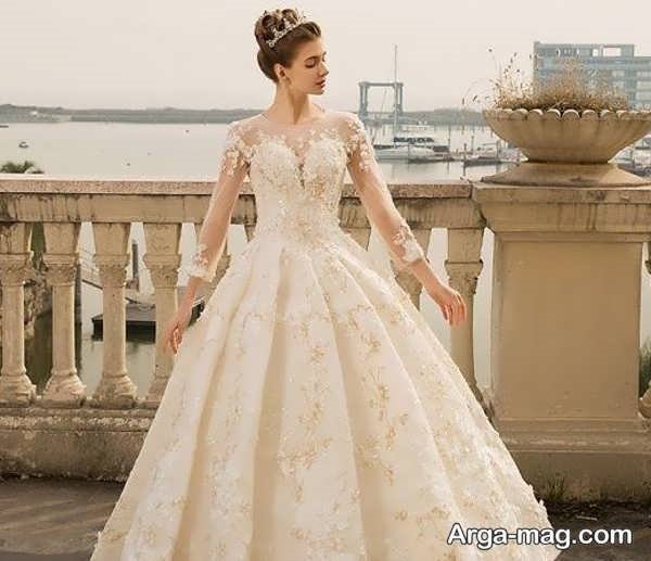 مدل لباس عروس مروارید دوزی شده با استایل های خفن و طرح های شیک