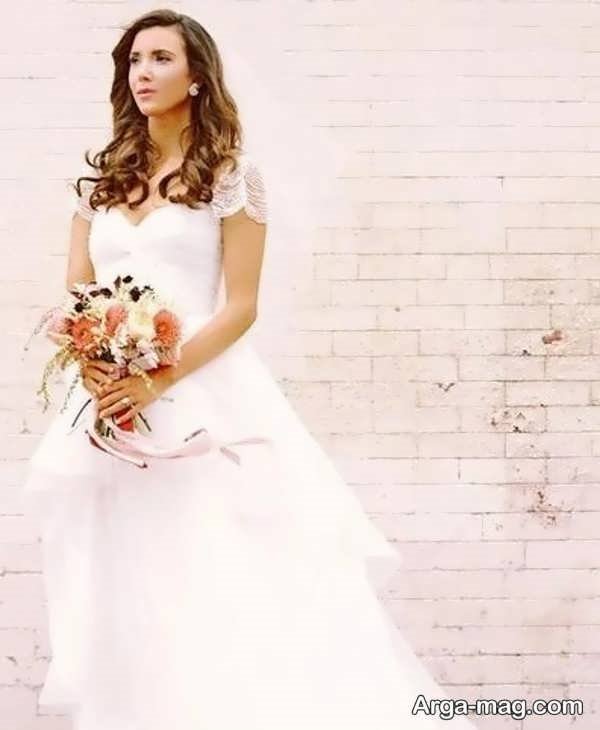 لباس عروس مروارید دوزی شده زیبا