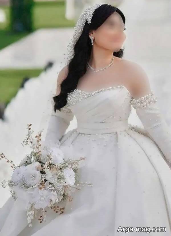 خاص ترین لباس عروس مروارید دوزی شده