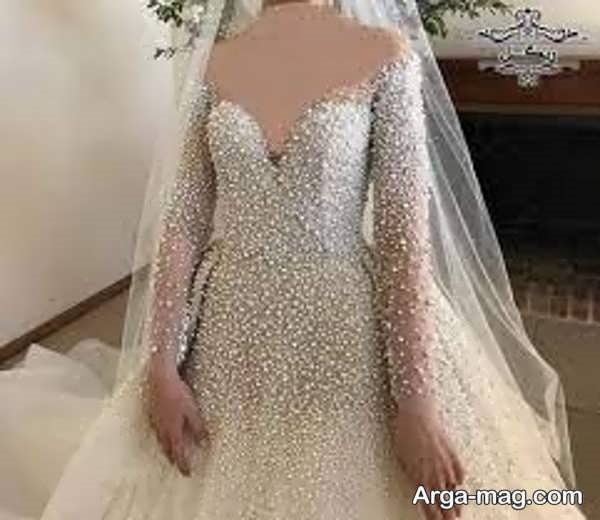 لباس عروس منحصر به فرد مرواریدی