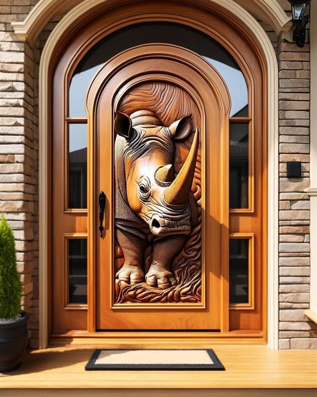 درب های ورودی چوبی با طرح های حیرت انگیز حیوانات