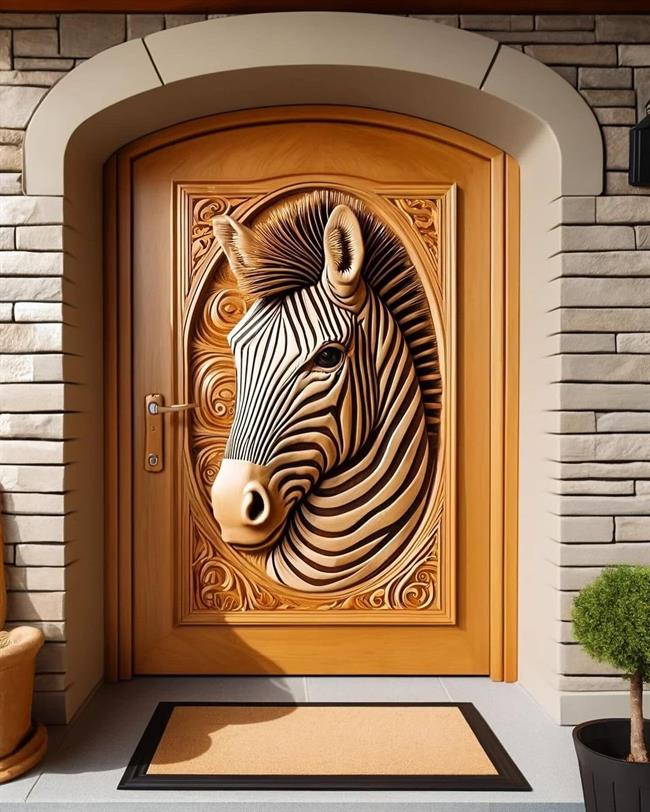 درب های ورودی چوبی با طرح های حیرت انگیز حیوانات