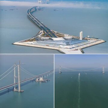 شاهکار مهندسی چین بر روی آب؛ مقاوم در برابر 8 ریشتر زلزله/ مسیر دو ساعته را نیم ساعته طی کنید/ فیلم