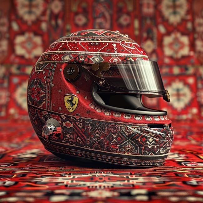 هنر ایرانی بر سر موتورسواران: کلاه‌های ایمنی با طرح فرش