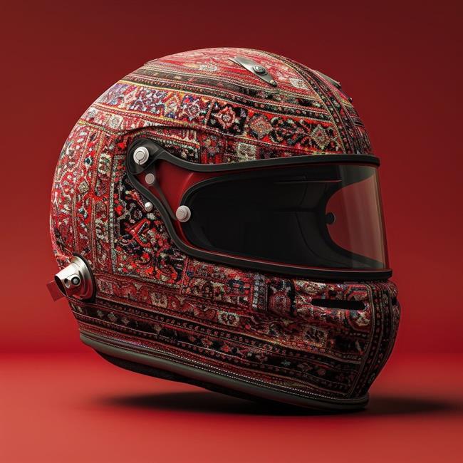 هنر ایرانی بر سر موتورسواران: کلاه‌های ایمنی با طرح فرش