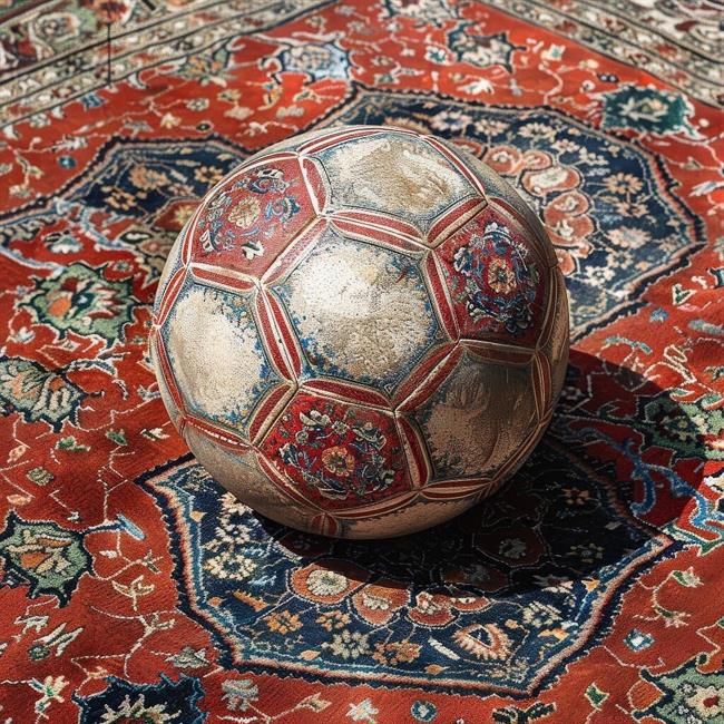 هوش مصنوعی، خلاقیت خود را به رخ می‌کشد: دنیای فوتبال با فرش ایرانی