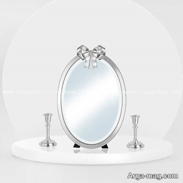 مدل آینه شمعدان نقره برای جذابیت سفره عقد