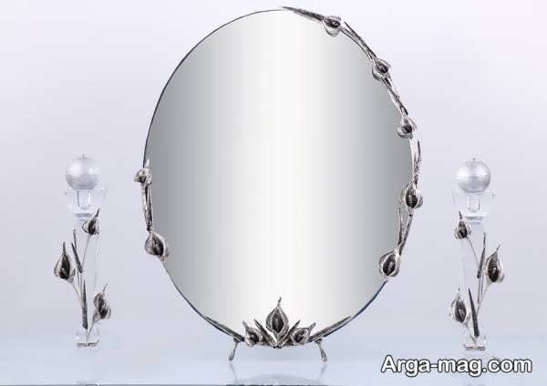 آینه شمعدان زیبا و جذاب با متریال نقره
