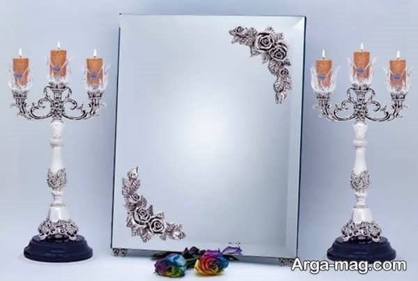 آینه شمعدان جدید با متریال نقره