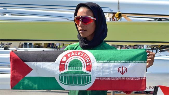 عکس ؛ حمایت دختر المپیکی ایران از مردم فلسطین