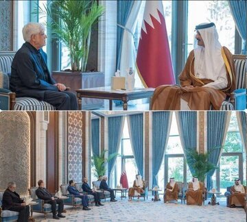 اولین دیدار رسمی عارف در خارج از کشور پس از حضور در دولت پزشکیان +عکس در کنار امیر قطر
