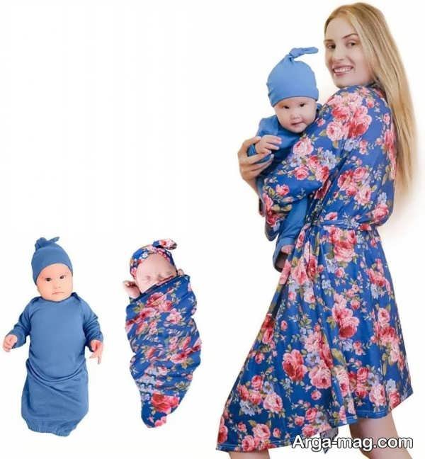 لباس مادر و نوزادی در رنگ زیبا