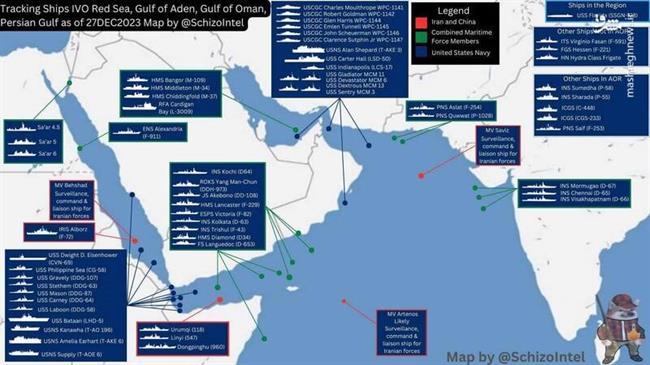 نگاهی به کمپین هوایی و دریایی یک ساله آمریکا در دریای سرخ/ شلیک بی نتیجه 800 موشک امریکایی به سمت یمن! +نقشه و تصاویر