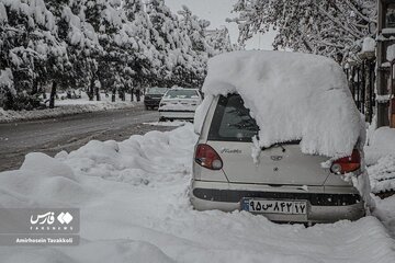 بارش برف در برخی مناطق استان تهران/عکس