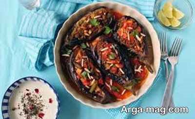 طرز تهیه بادمجان شکم پر با سویا