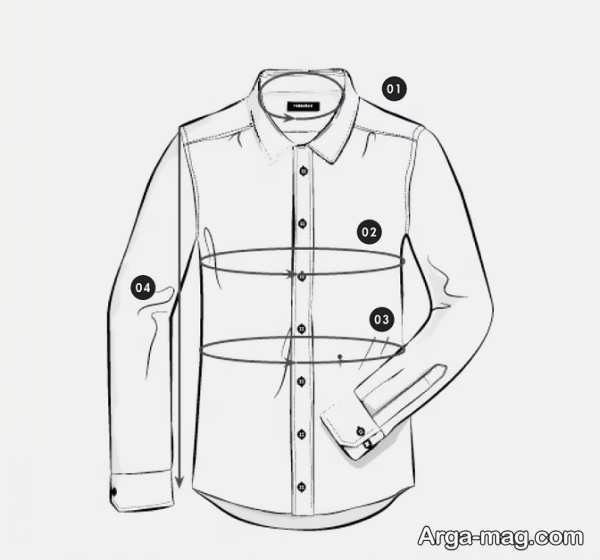 راهنمای اندازه پیراهن مردانه