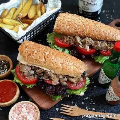طرز تهیه ساندویچ گوشت و قارچ