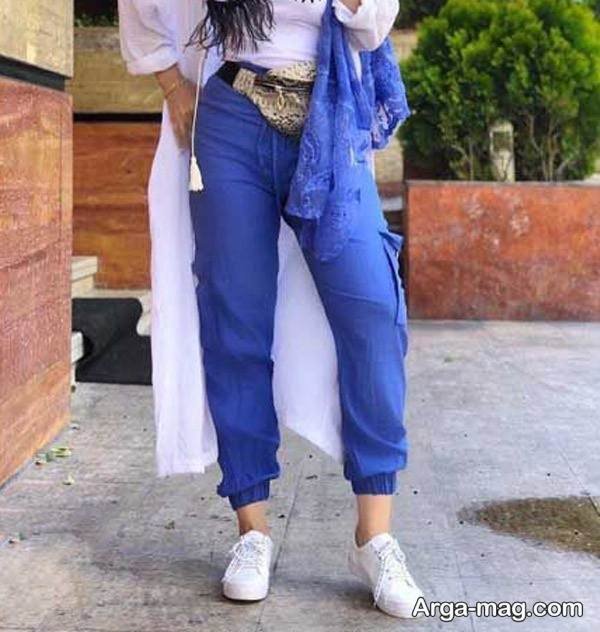تیپ کتونی با شلوار پارچه ای شیک