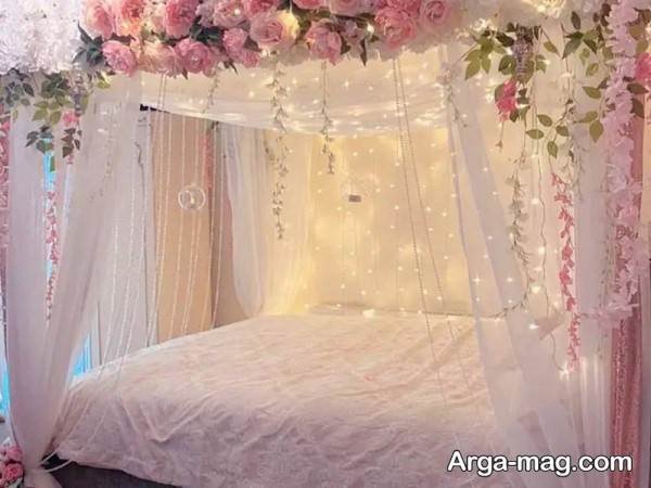 تزیینات تخت خواب عروس لاکچری