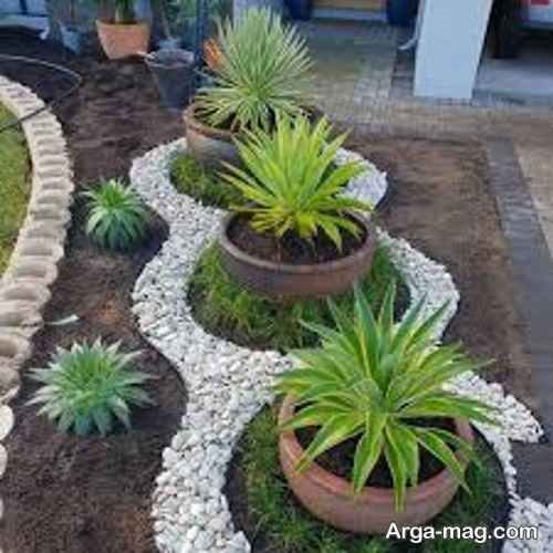 دیزاین کردن دور درخت با سنگ