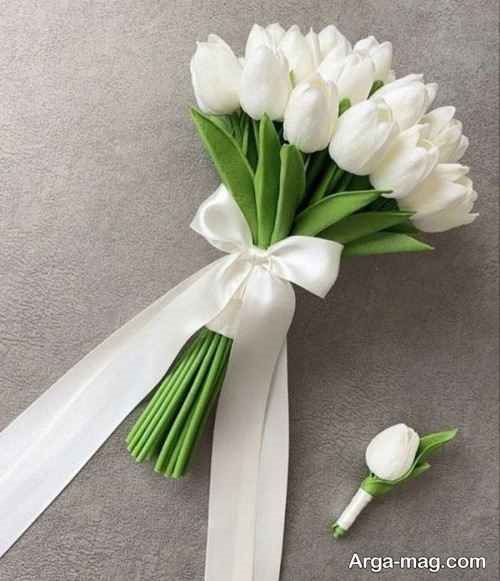 دیزاین زیبای دسته گل لاله
