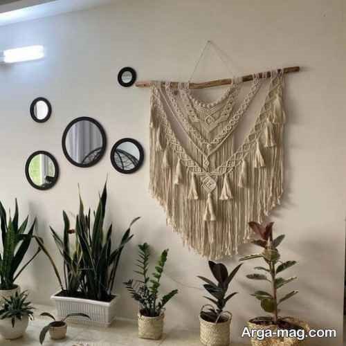 دیوارکوب بافتنی مکرومه