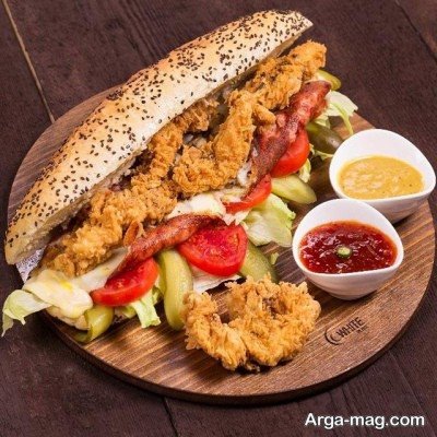 نحوه تهیه ساندویچ مرغ سوخاری