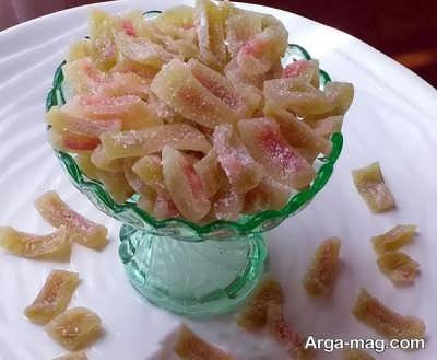 طرز تهیه پاستیل پوست هندوانه شکری با بافت نرم