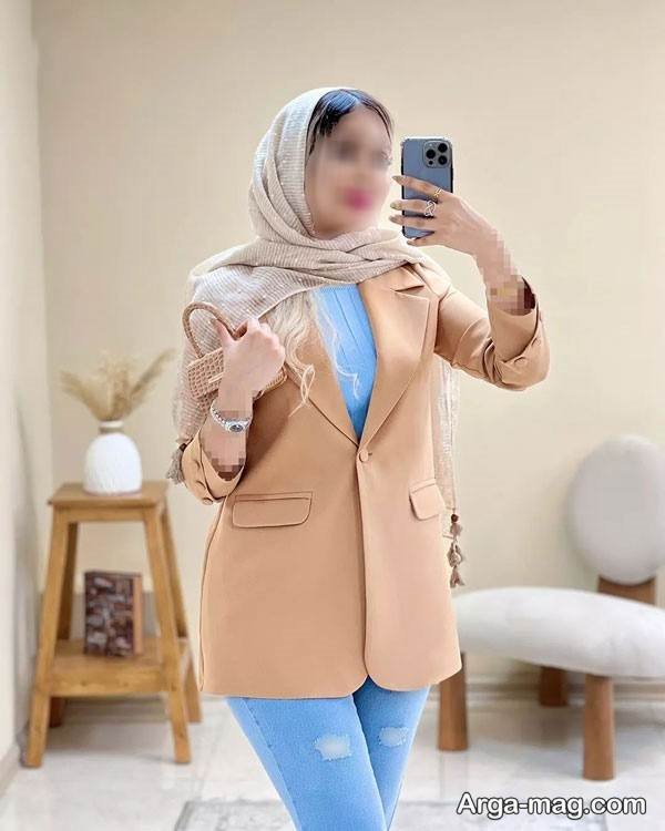 انواع استایل با کت کرم