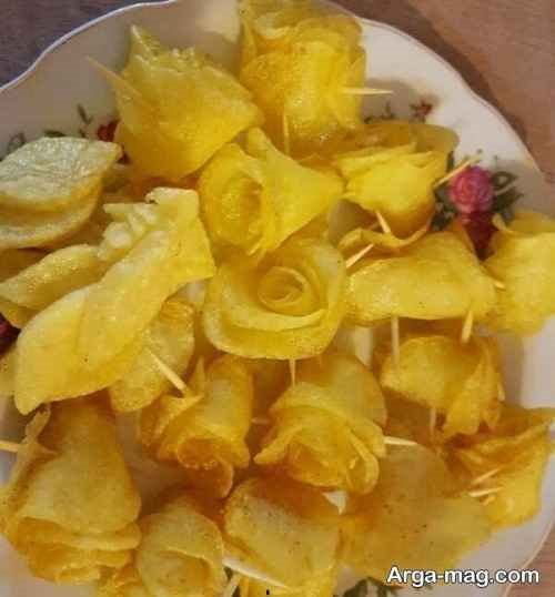 مدل تزیین سیب زمینی سرخ کرده