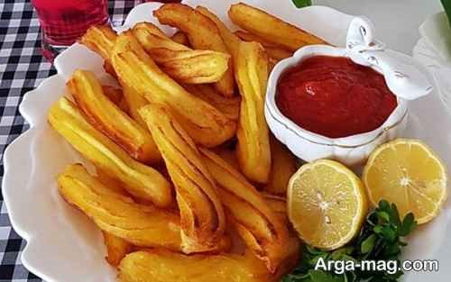 دیزاین سیب زمینی سرخ شده با سس
