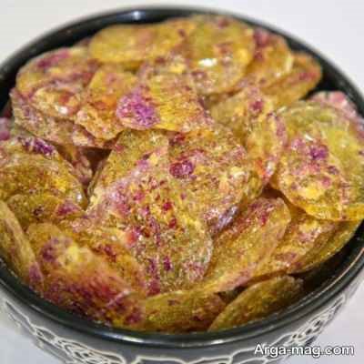 پولکی گل محمدی در منزل