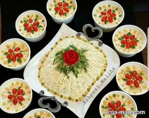 دیزاین سالاد الویه در ظرف تک نفره
